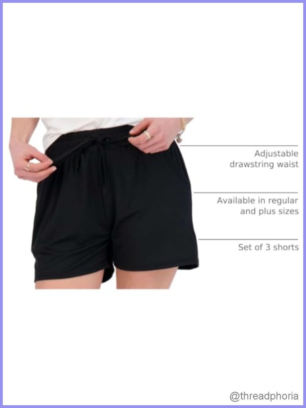 3 Pack Women's Lounge Shorts Athletic Running Workout Gym Hiking with Pockets - Picture 3 of 6